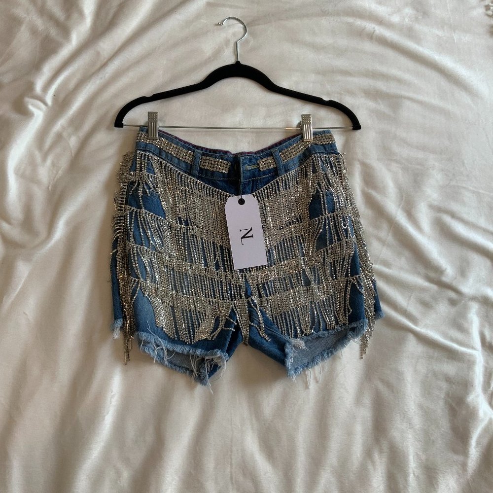 ICED OUT JEAN SHORTS